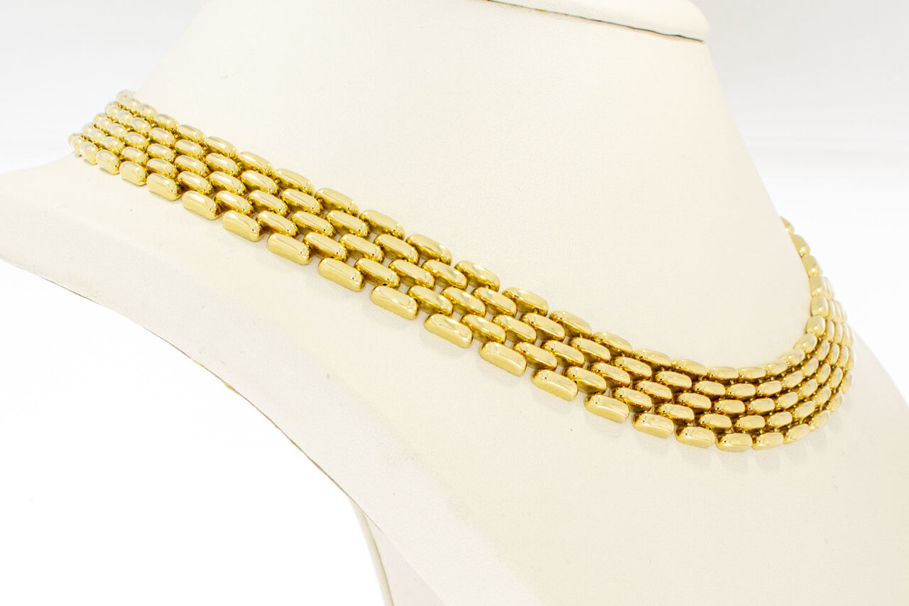 14 Karat Gold Halskette mit breitem Tankglied - 44,3 cm
