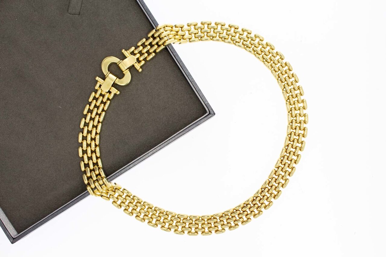 14 Karat Gold Halskette mit breitem Tankglied - 44,3 cm
