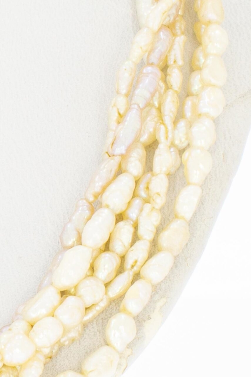 Perlen (Reiskorn) Kette mit Goldverschluss - 45 cm