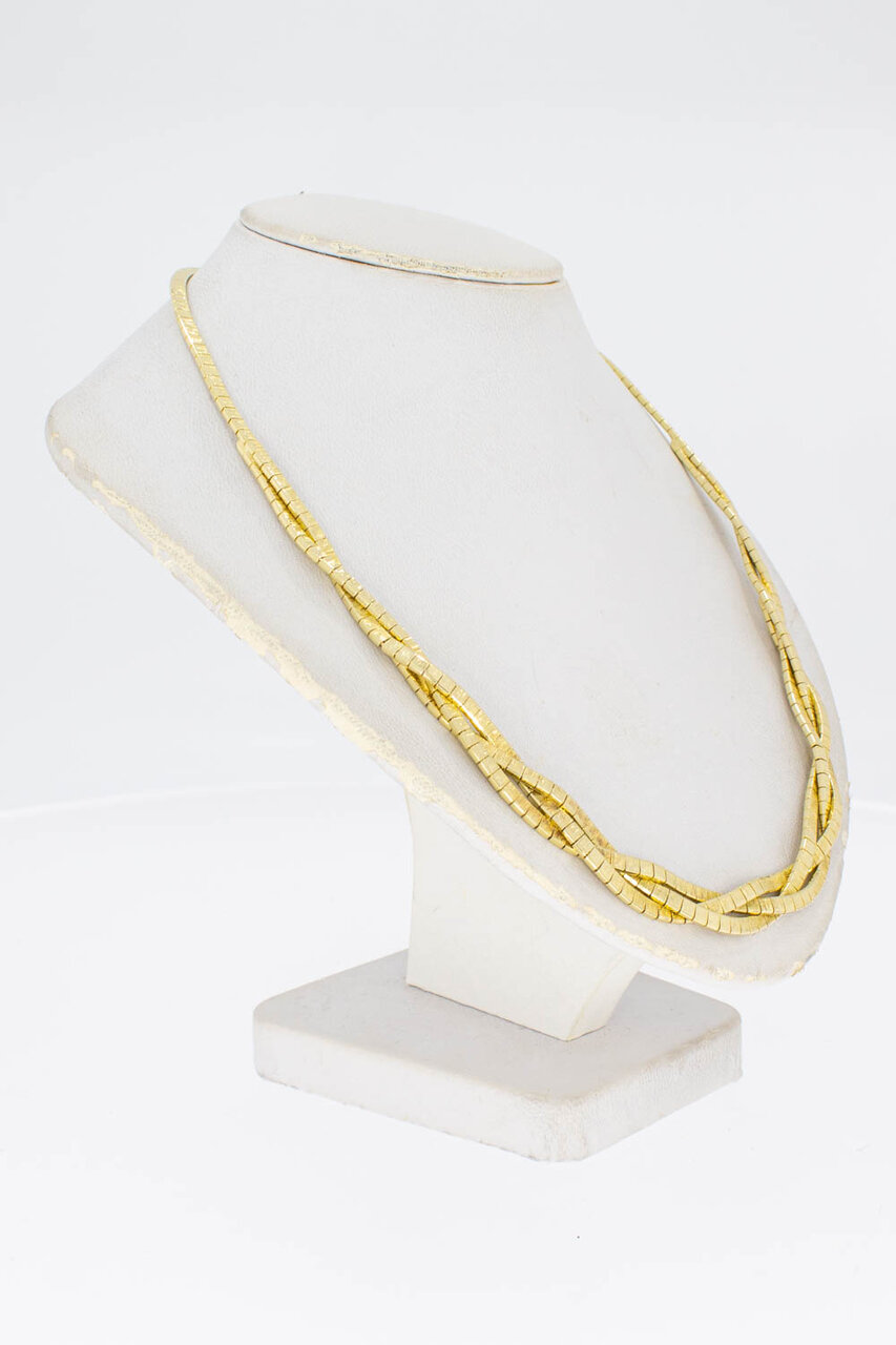 14 Karat Gold geflochtene Omega Halskette - 44 cm