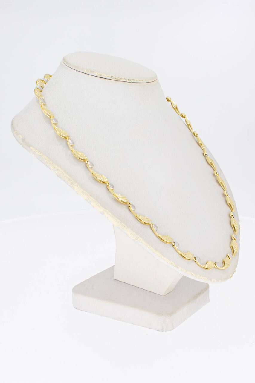 14 Karat Goldene  zweifarbig Fantasy Halskette - 45,5 cm