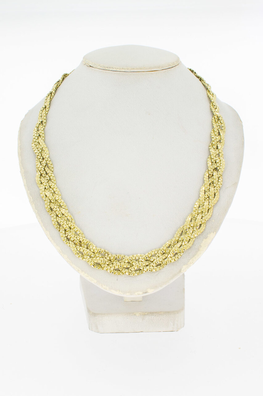 Geflochtene Halskette 14 Karat Gelbgold - 44,5 cm