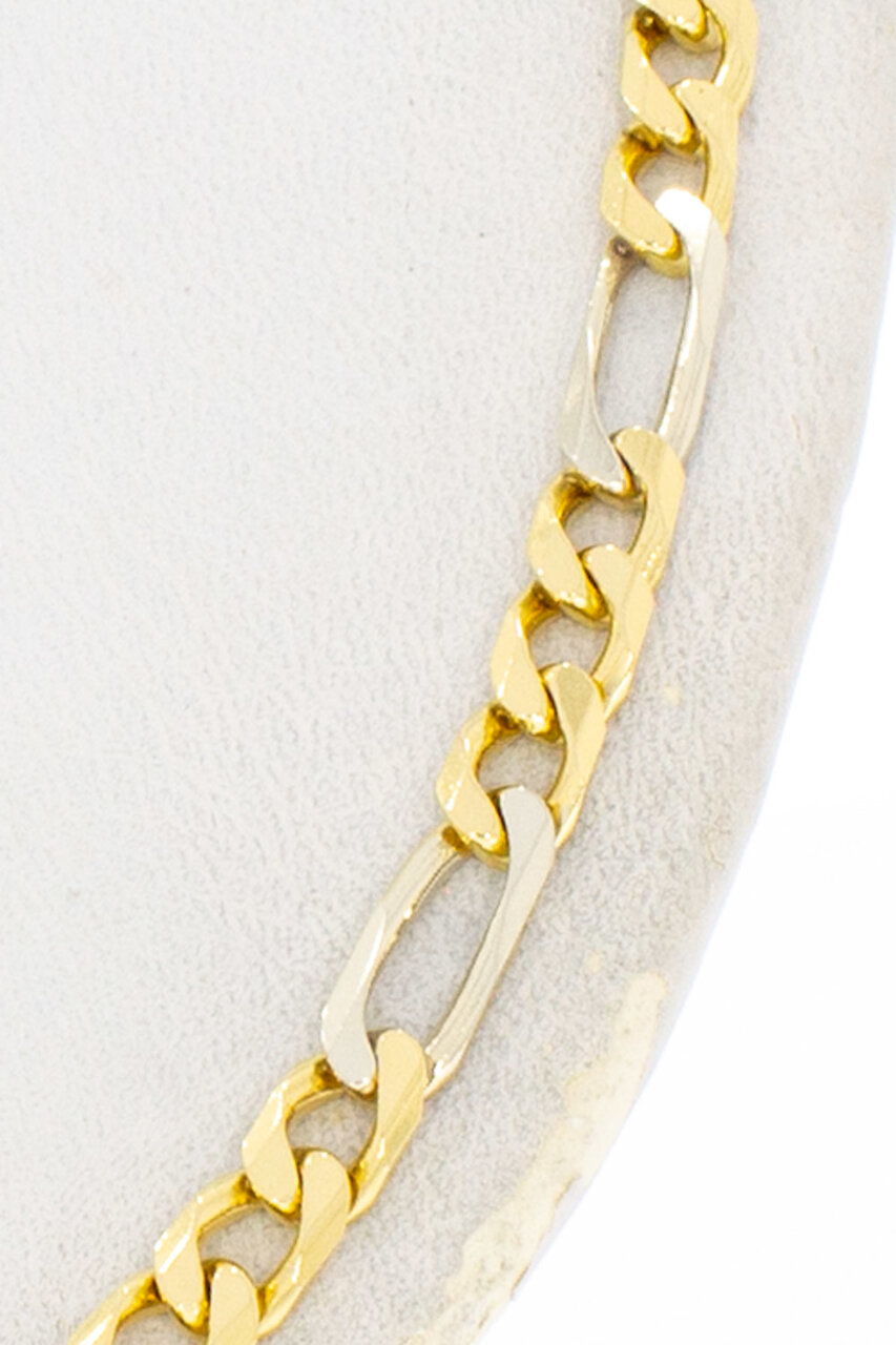 18 Karat Bicolor Gold Figaro Halskette - 46,1 cm