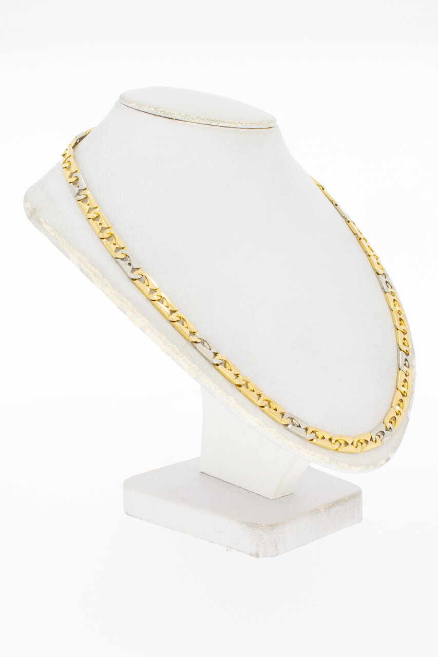 18 Karat goldene Halskette mit Falkenauge - 61 cm
