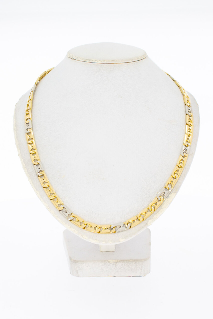 18 Karat goldene Halskette mit Falkenauge - 61 cm
