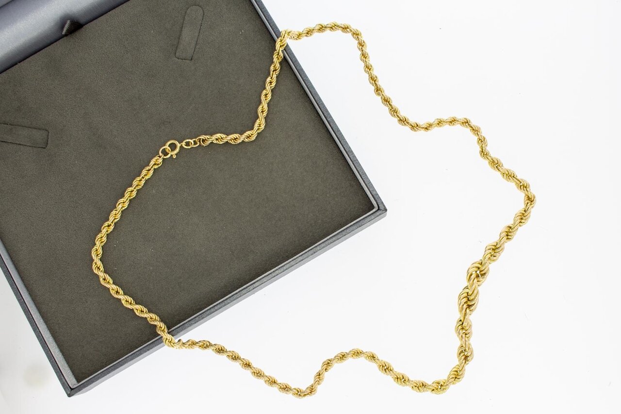 18 Karat Goldkette mit aufsteigender Kordel - 62,2 cm