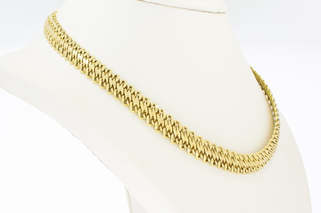 Geflochtene Halskette aus 14 Karat Vintage-Gold - 47 cm