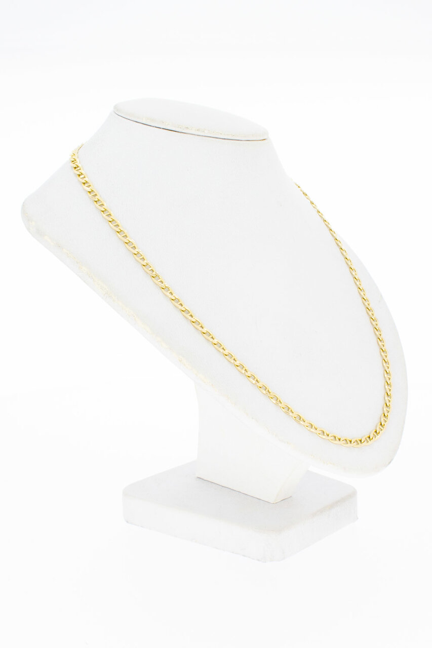 14 Karat gelb goldene Anker Halskette - 45,5 cm