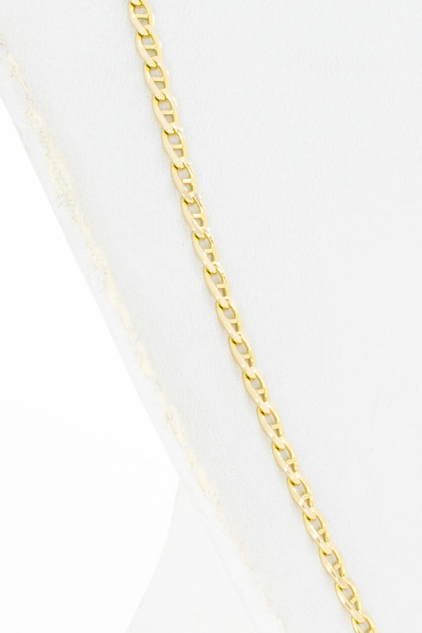 14 Karat gelb goldene Anker Halskette - 45,5 cm