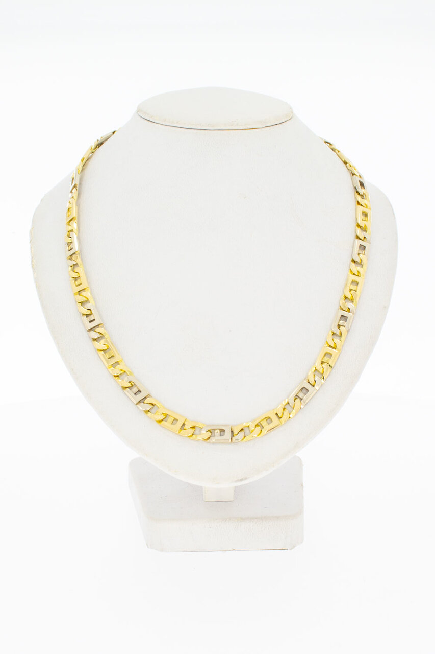 18 Karat bicolor Gold Königskette - 49,7 cm