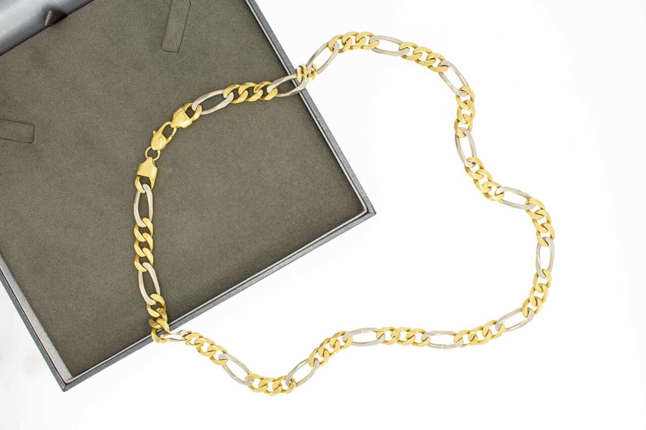 18 Karat Figaro Goldkette - 60,5 cm
