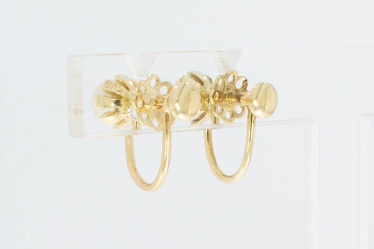 14 Karat Goldene Perlen Ohrhänger - 6,8 mm
