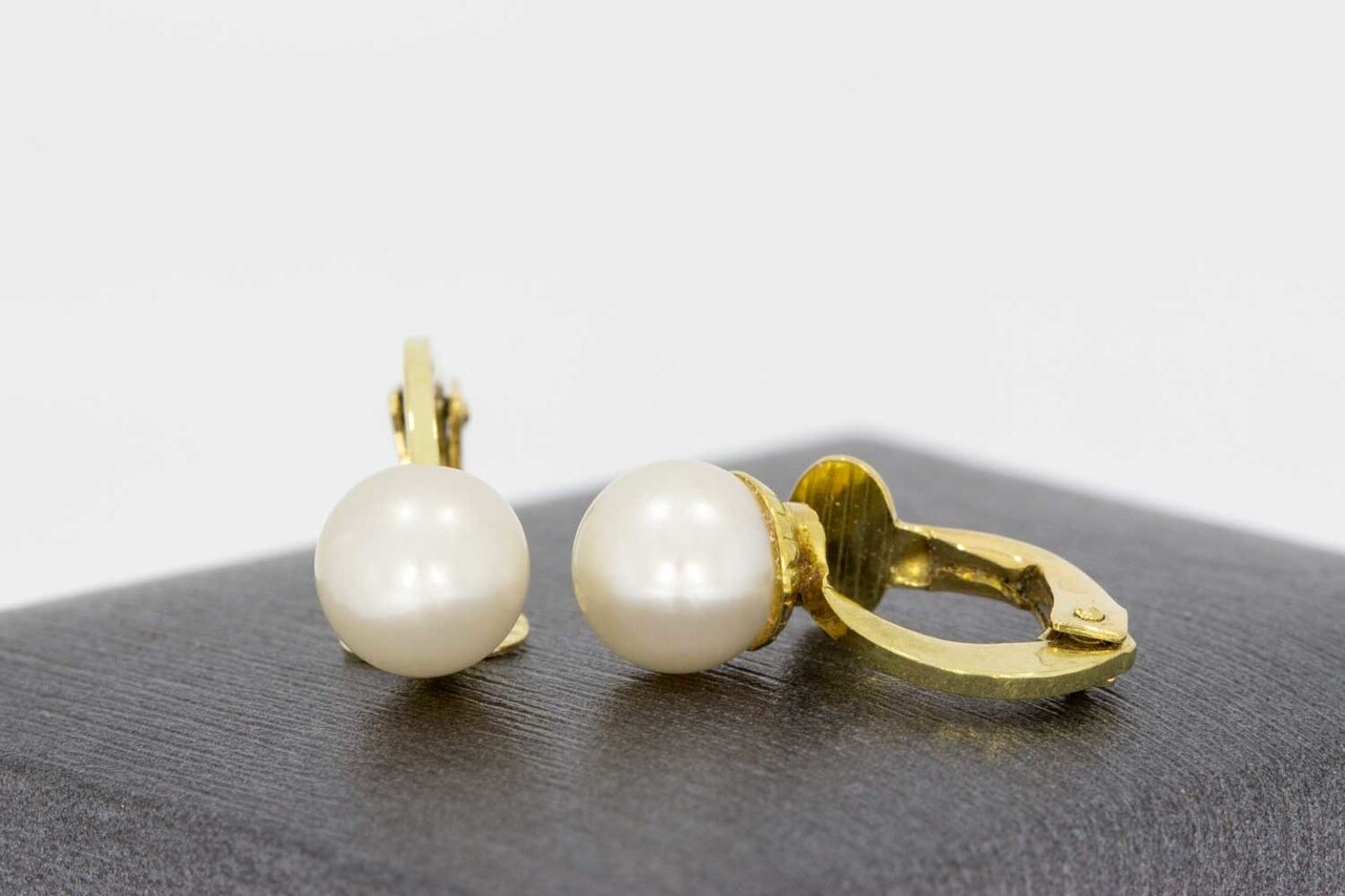 14 Karat gelb Gold Vintage Perlen Ohrhänger