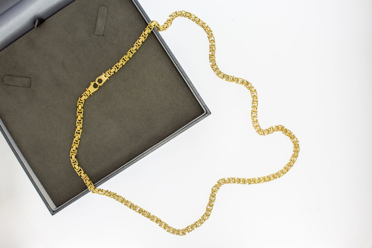 Flache Königskette aus 18 Karat Gelbgold - 63,5 cm