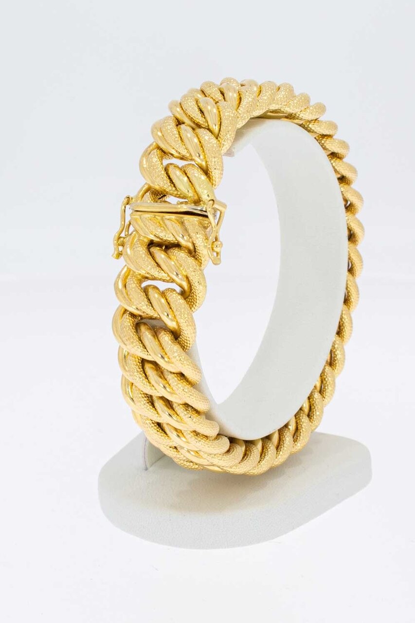 18 Karat Gold breit geflochtenes Armband - 20,4 cm