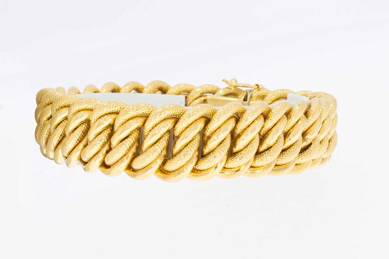 18 Karat Gold breit geflochtenes Armband - 20,4 cm