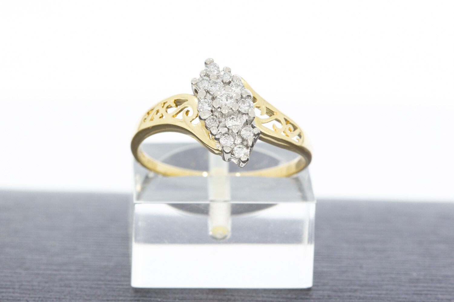 Vintage Diamant Ring 14 Karat Gold - 17,6 mm