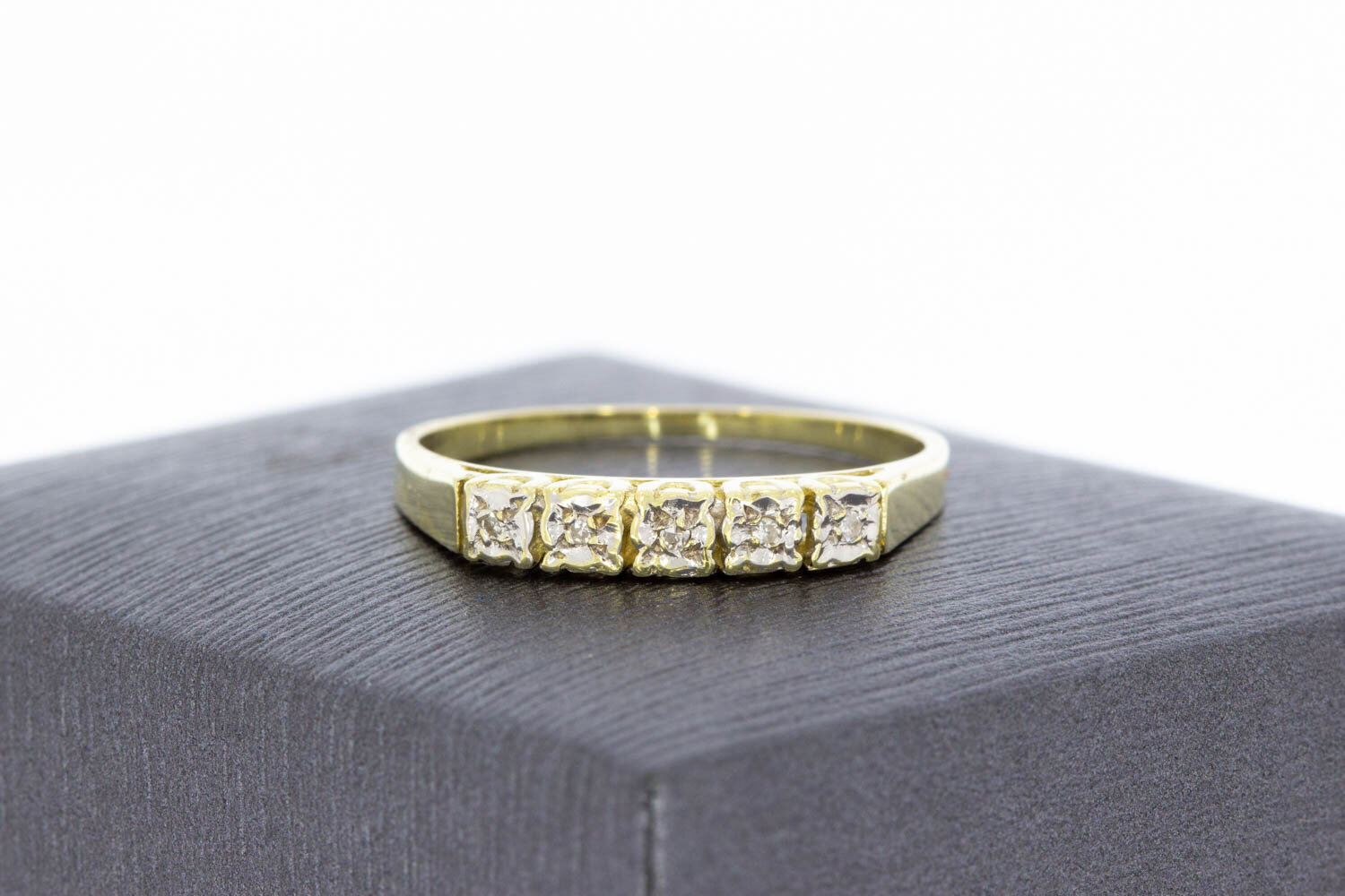Goldene Vorsteckring mit Diamanten 14 Karat - 18,6 mm