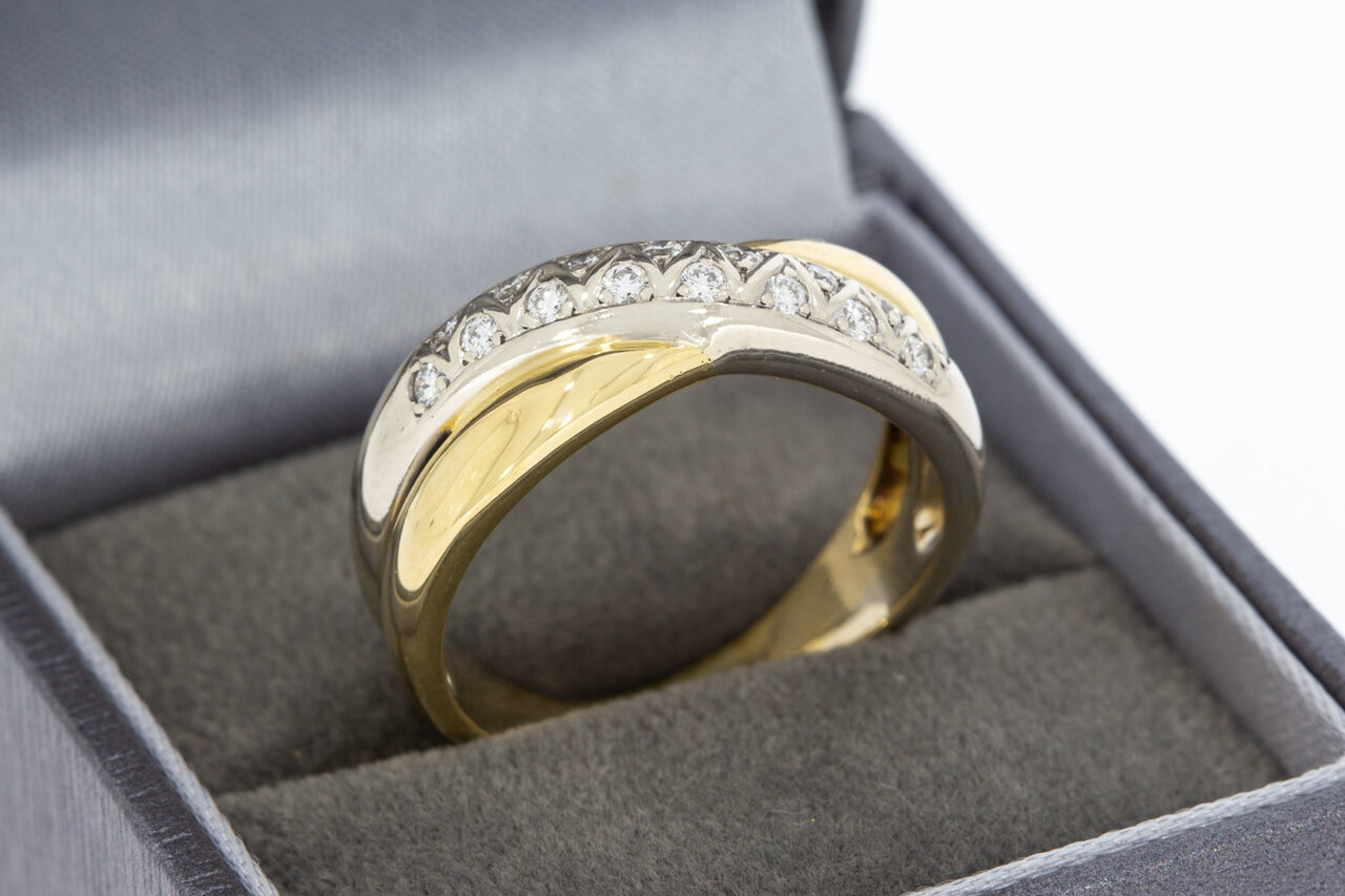 Crossover Diamant Ring 18 Karat Gold - 19,8 mm