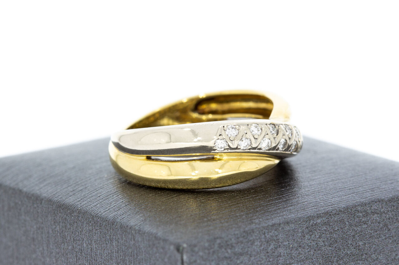 Crossover Diamant Ring 18 Karat Gold - 19,8 mm