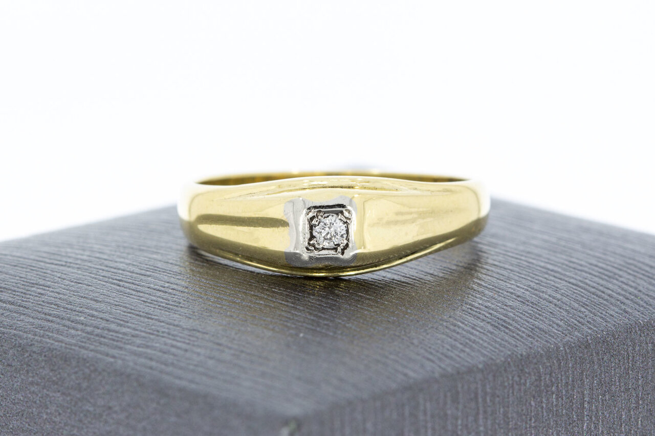 Diamant Gold Ring 14 Karat - 18,9 mm