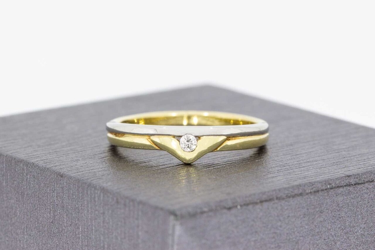 14 Karat Gold Diamant Ring- 17,5 mm