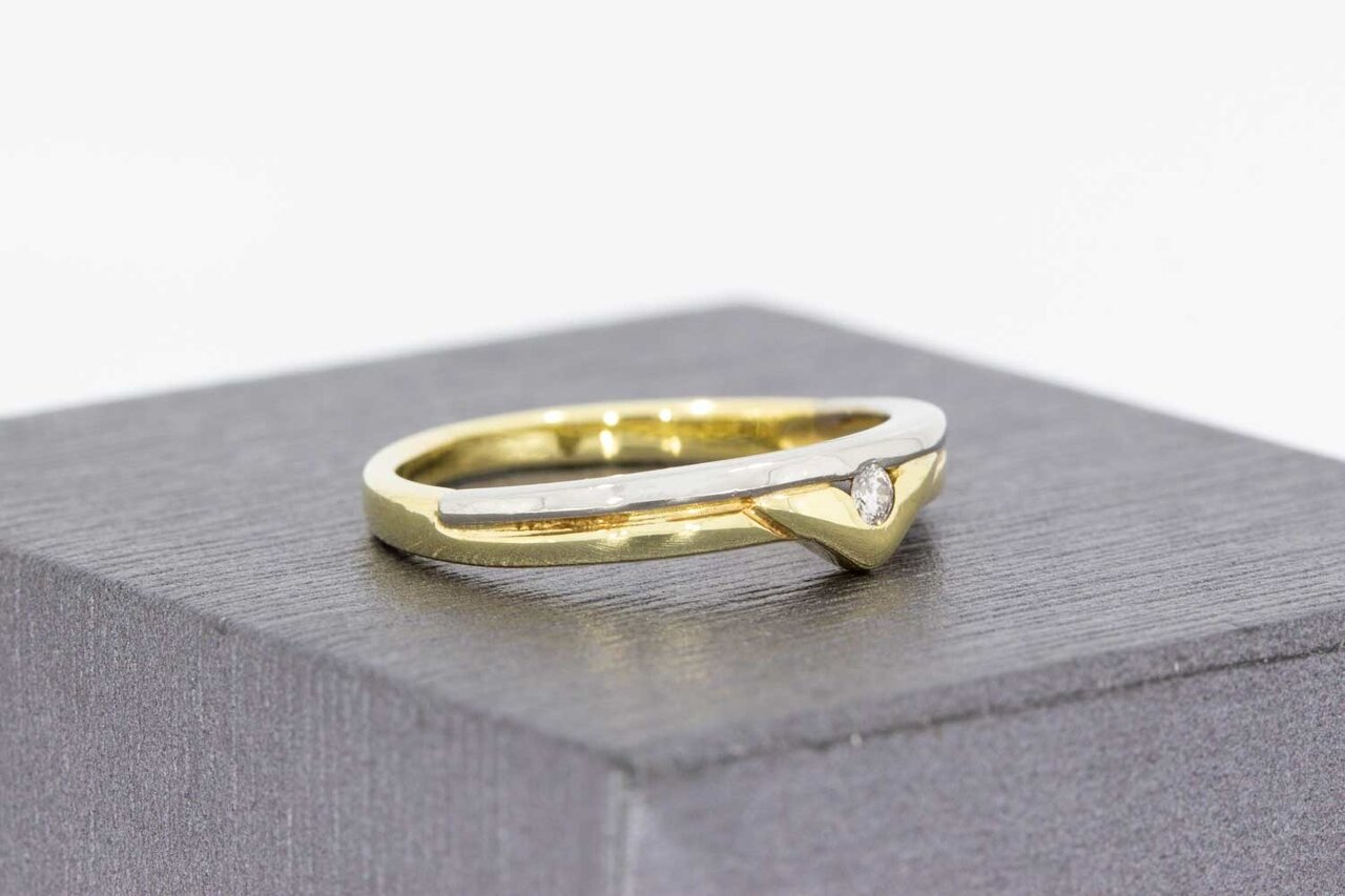 14 Karat Gold Diamant Ring- 17,5 mm