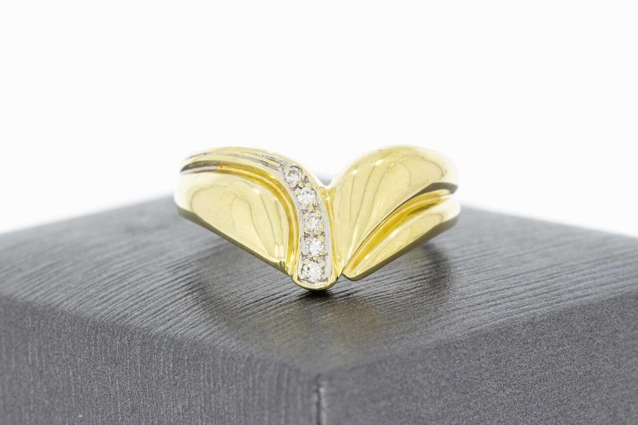 Fantasy-Ring aus 14 Karat Gelbgold mit Diamant - 18,1 mm
