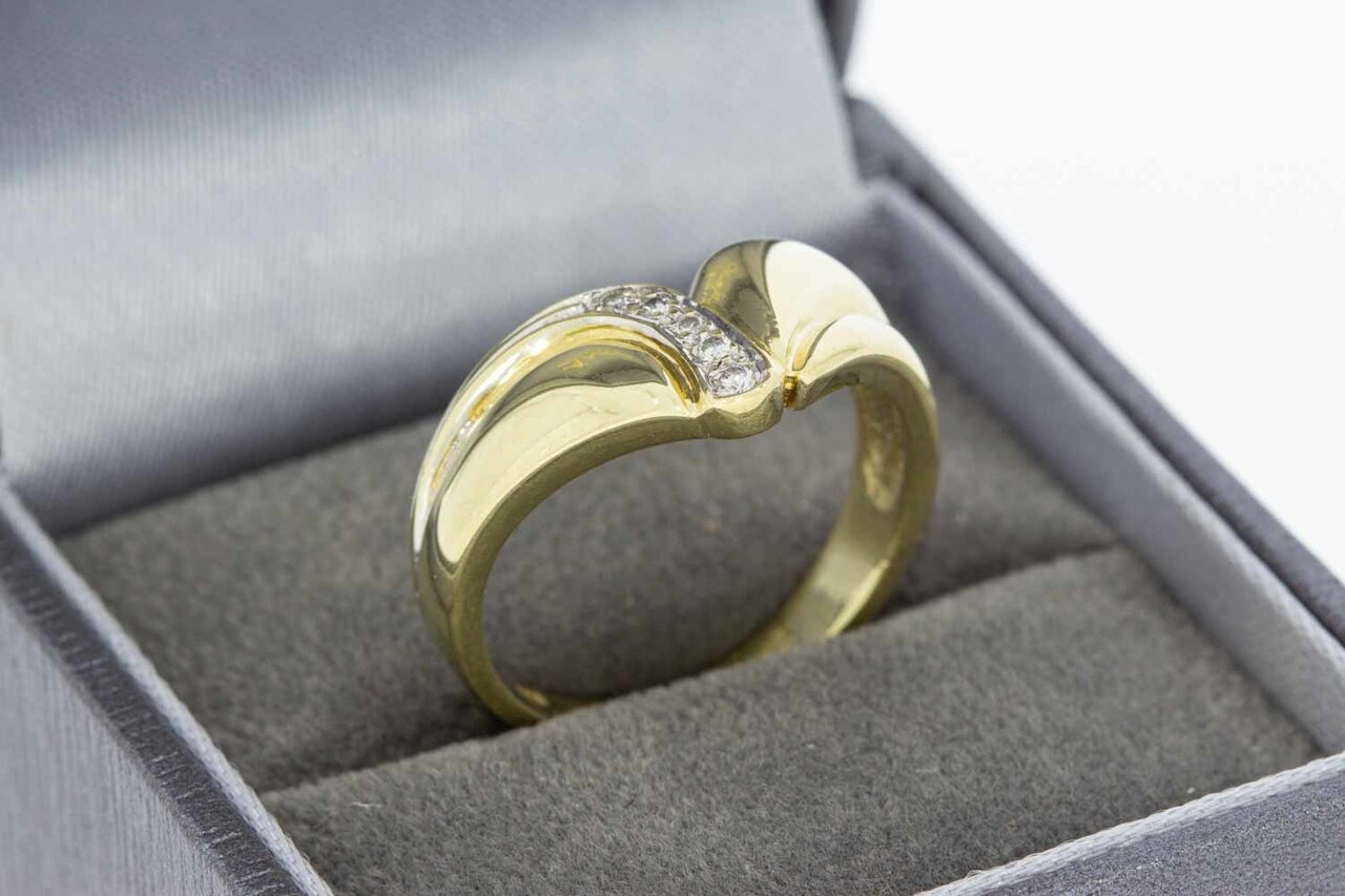 Fantasy-Ring aus 14 Karat Gelbgold mit Diamant - 18,1 mm