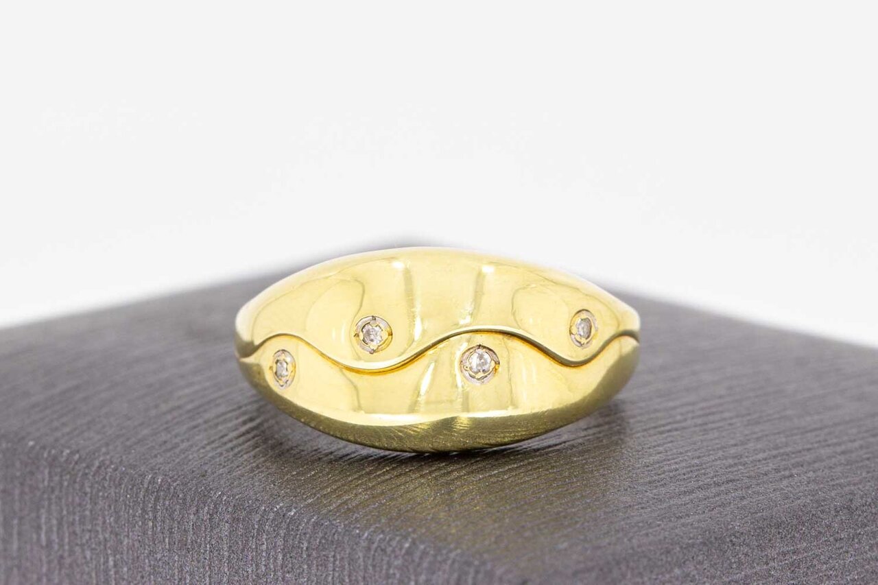 14 Karat gelb Gold Diamant Bandring - 17,1 mm