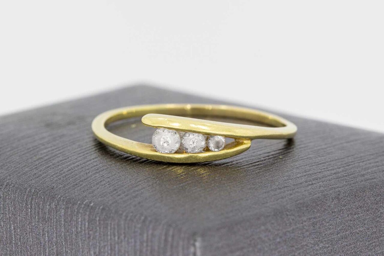 14 Karat geschwungene Diamant Gold Ring - 19,8 mm