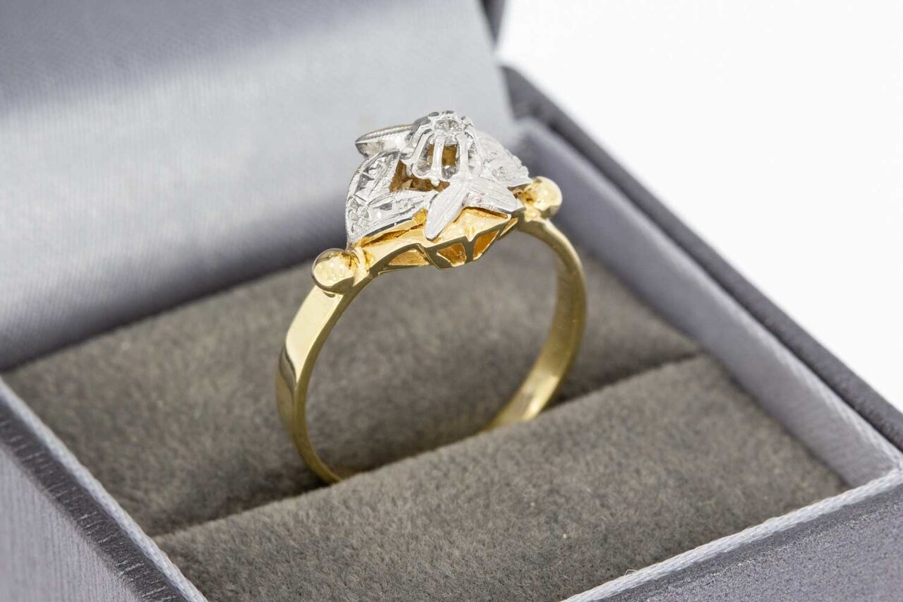 Vintage Diamant Ring 14 Karat Gold - 18 mm