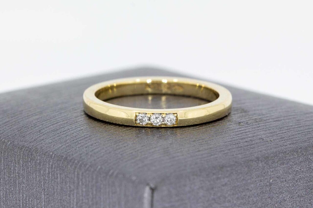 14 Karat Gold Diamant Vorsteckring - 16,5 mm