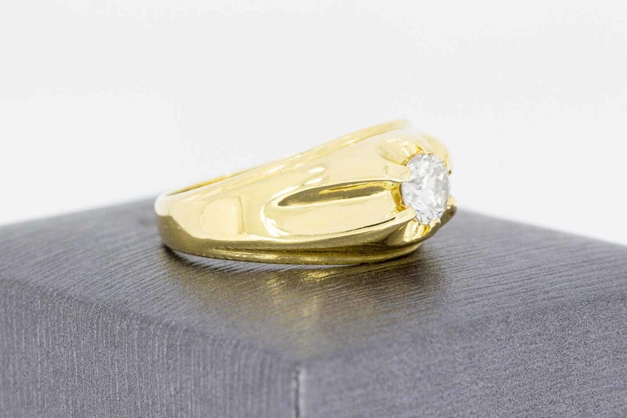 18 Karat Pinky Goldring mit Diamant - 19,7 mm