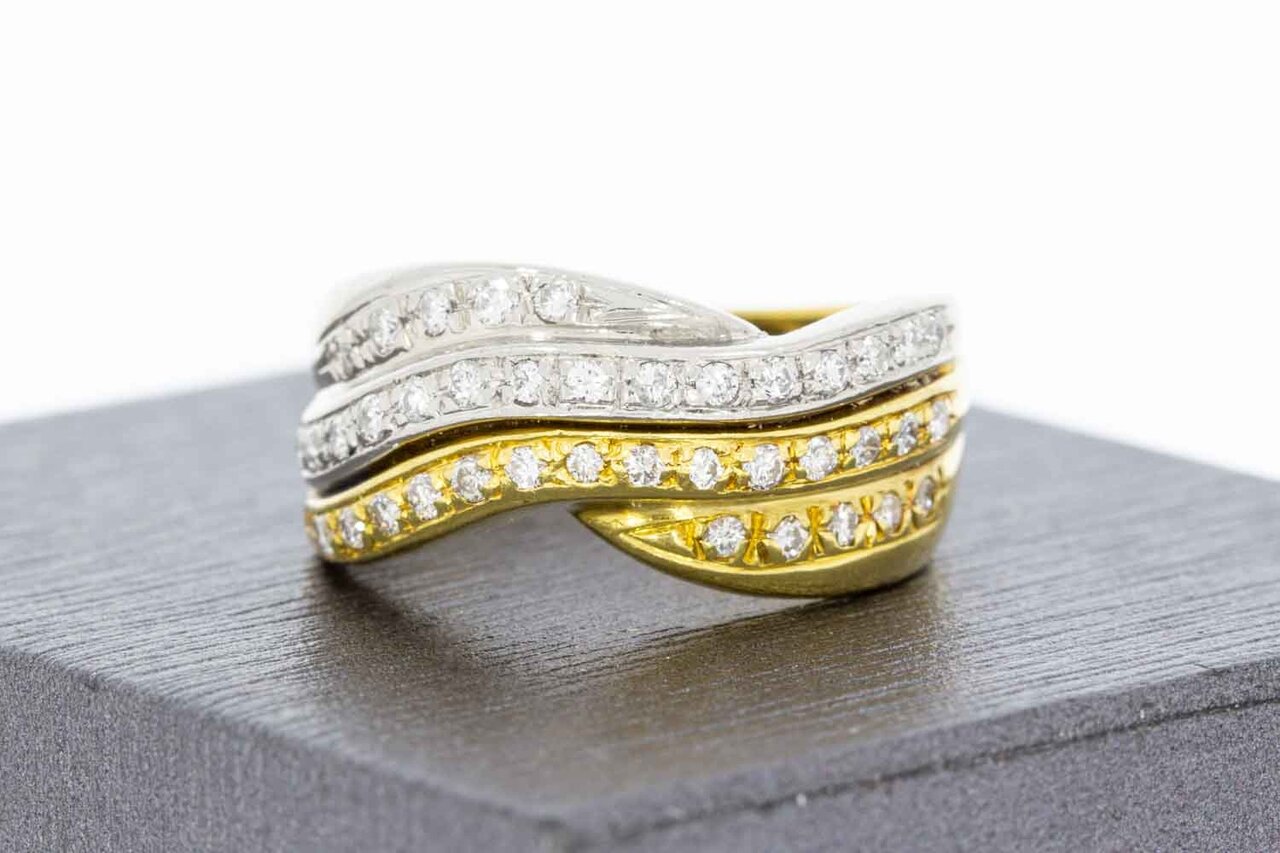 14 Karat Diamant Goldbandring - 18,2 mm