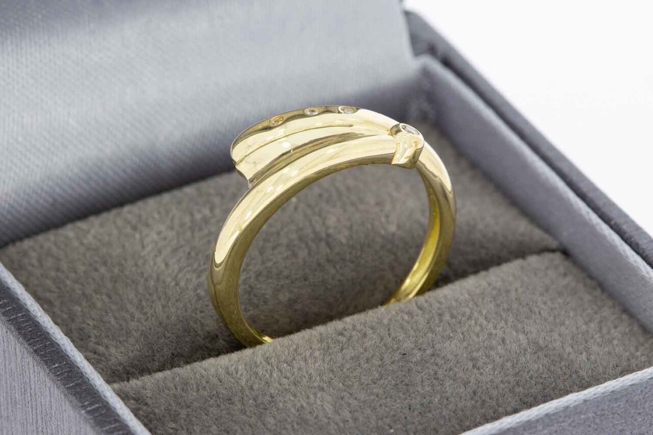 Geschwungene Diamant Ring 14 Karat Gold - 16,5 mm