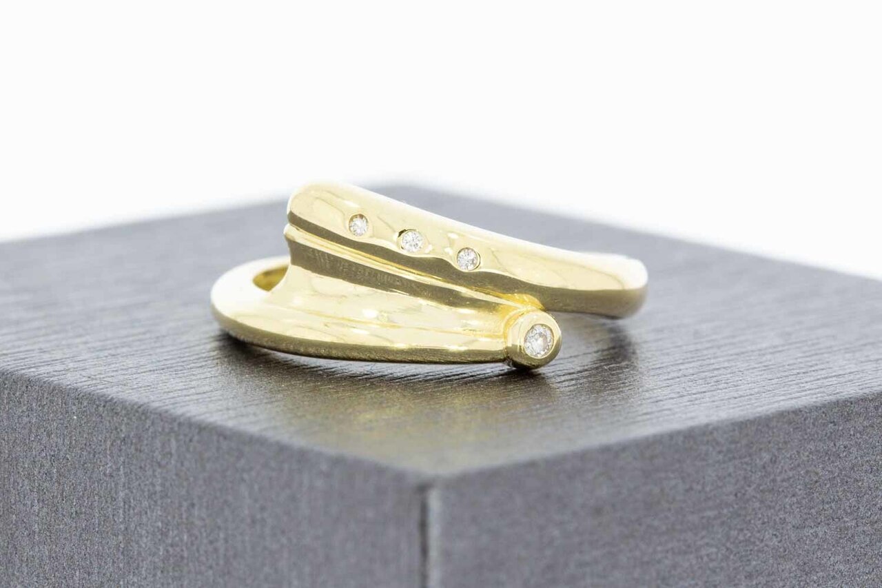 Geschwungene Diamant Ring 14 Karat Gold - 16,5 mm