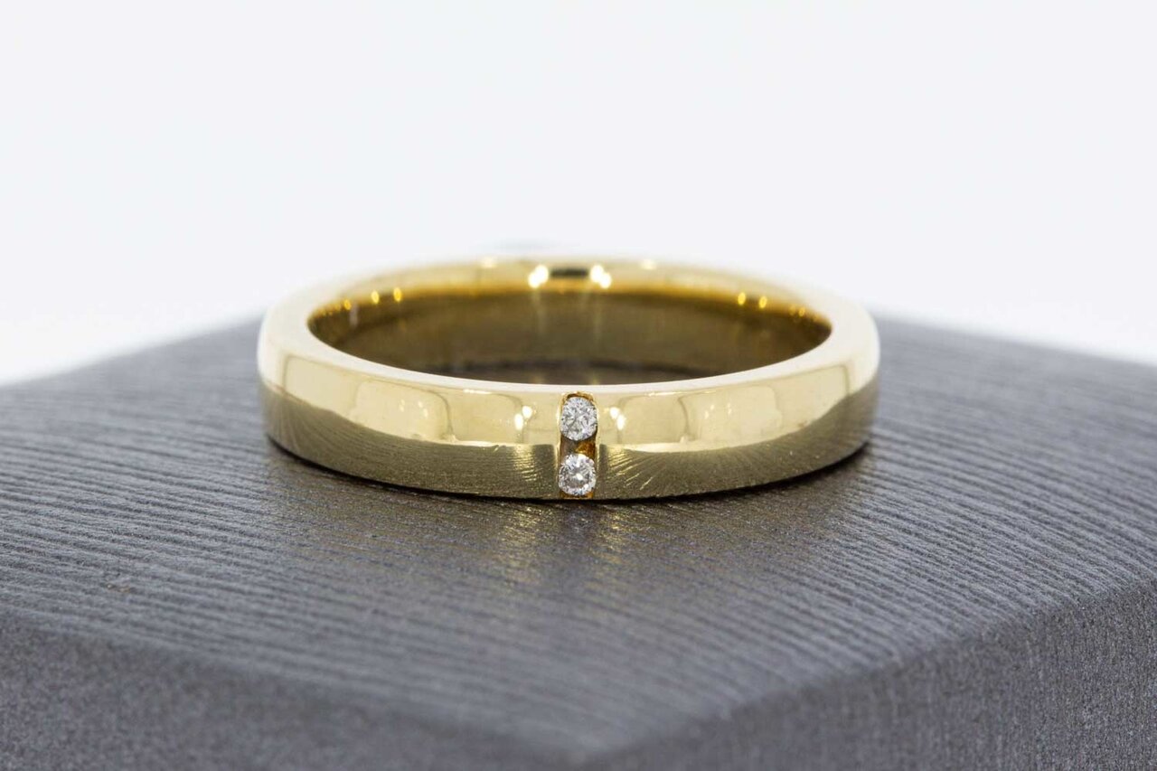 14 Karat Diamant Goldring - 16,2 mm