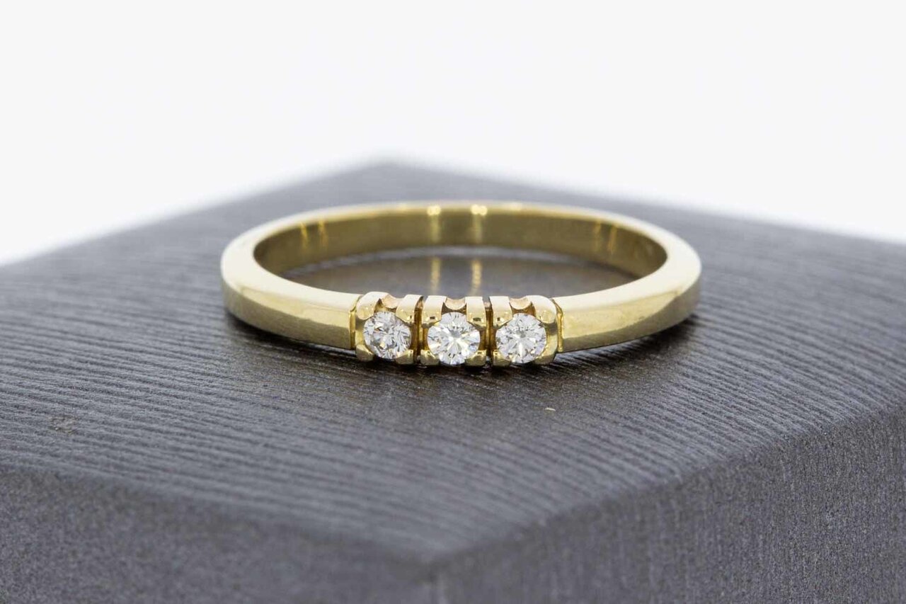 14 Karat Gold Diamant Vorsteckring - 16,6 mm