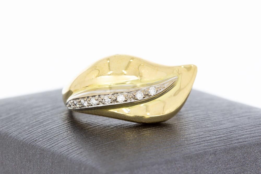 18 Karat bicolor Diamant Goldring - 18 mm