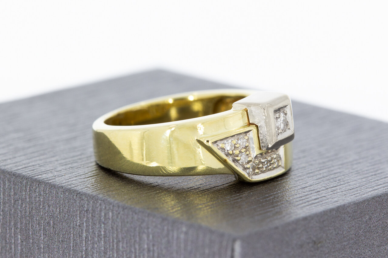14 Karat Gold Bandring mit Diamant - 16,7 mm