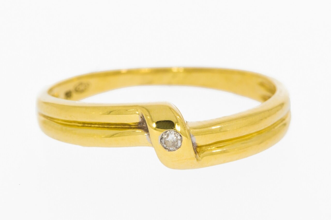 18 Karat Gelbgold geschwungene diamant Ring - 17,2