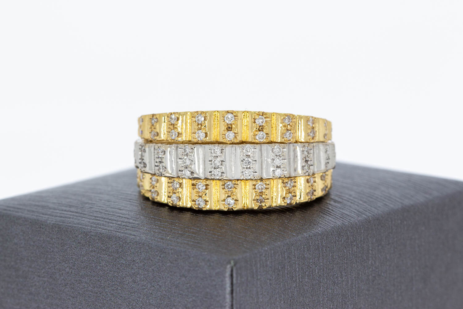 750 Goldene Ring im Rolex-Stil - 21 mm