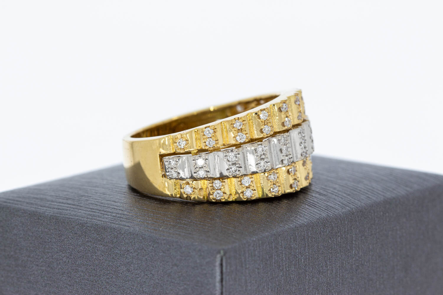 750 Goldene Ring im Rolex-Stil - 21 mm