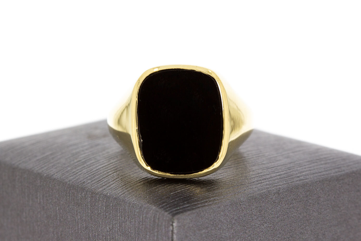 Onyx Siegelring 585 Gold - 20,4 mm