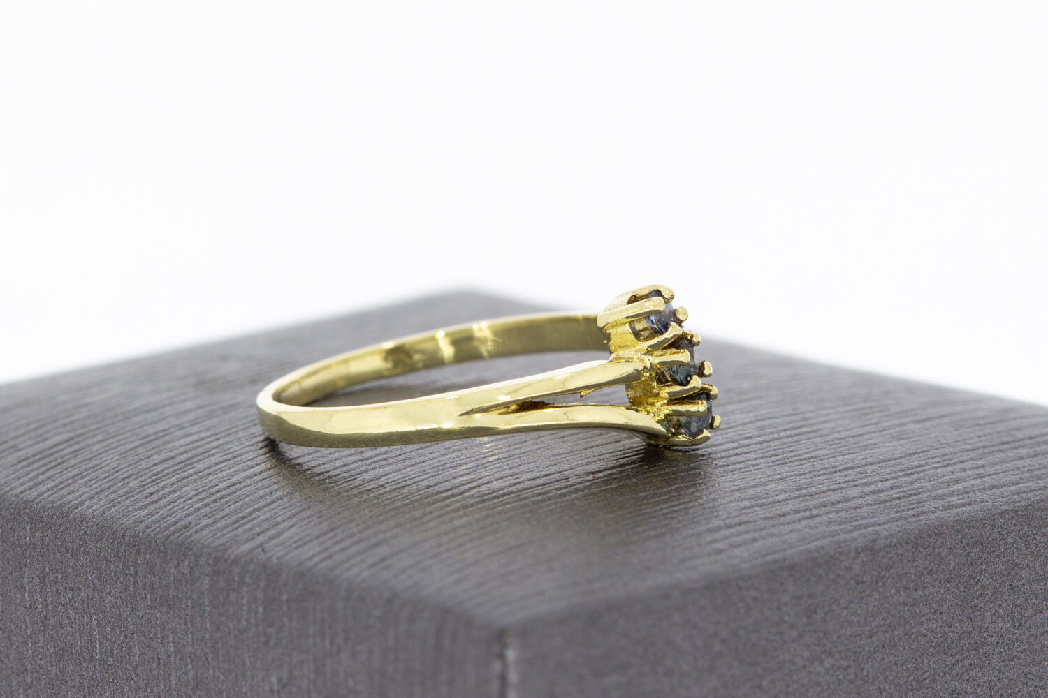 Vintage Saphir geschwungene ring 14 Karat Gold - 17,5 mm