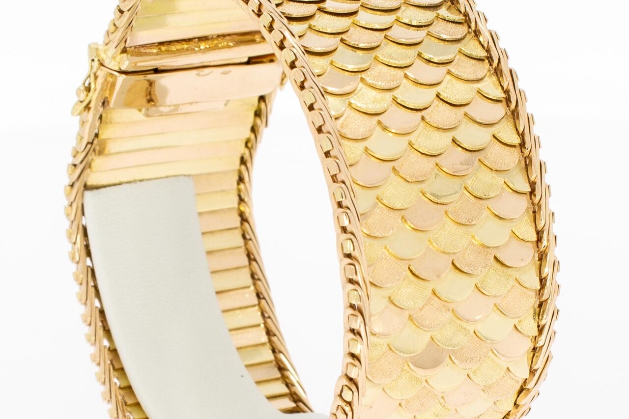 585 Gold breites Damen Armband - 18,9 cm