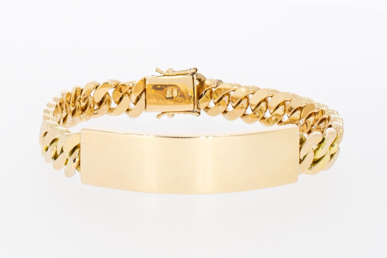 750er Gold Herren Armband mit Namen - 20,5 cm