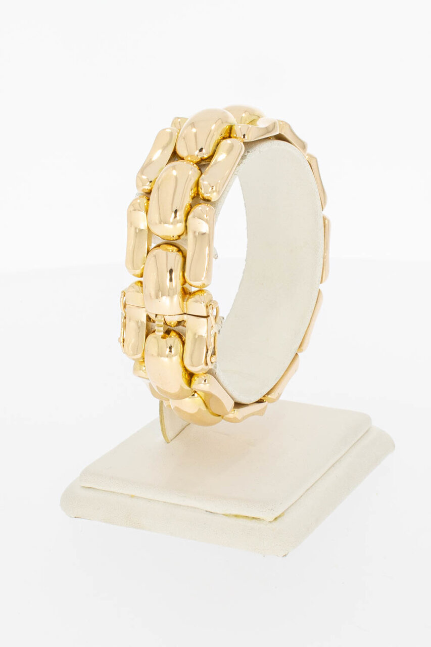 Breites 750 Goldbarren Damenarmband - 18 cm