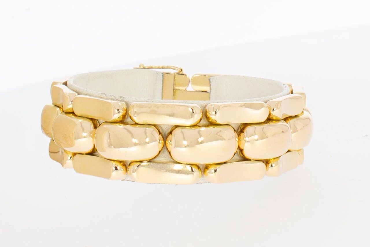 Breites 750 Goldbarren Damenarmband - 18 cm
